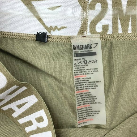 Gymshark Fit Seamless Cropped Legging Spell Out Olive Elastic Waist Women Medium - Picture 5 of 5